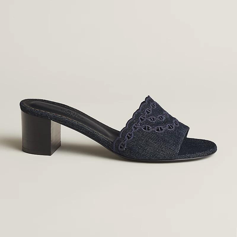 Dép Hermes Gwladys 45 Sandal Nữ Xanh Navy